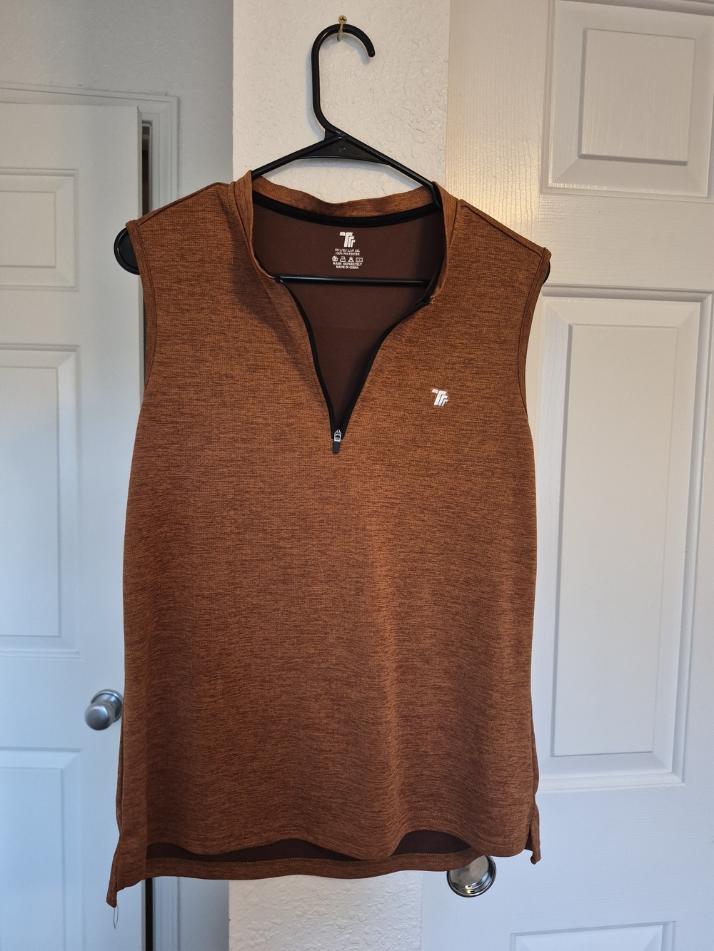 TF Orange Quarter-Zip Pullover Top